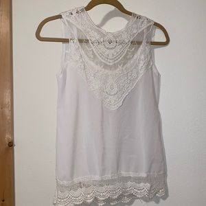 Sheer White Lace Top!